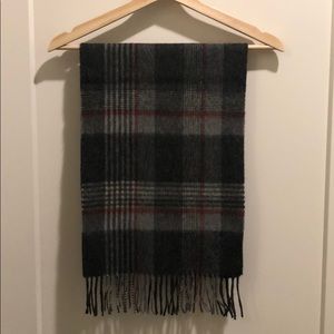 YSL Wool Tartan Plaid Scarf